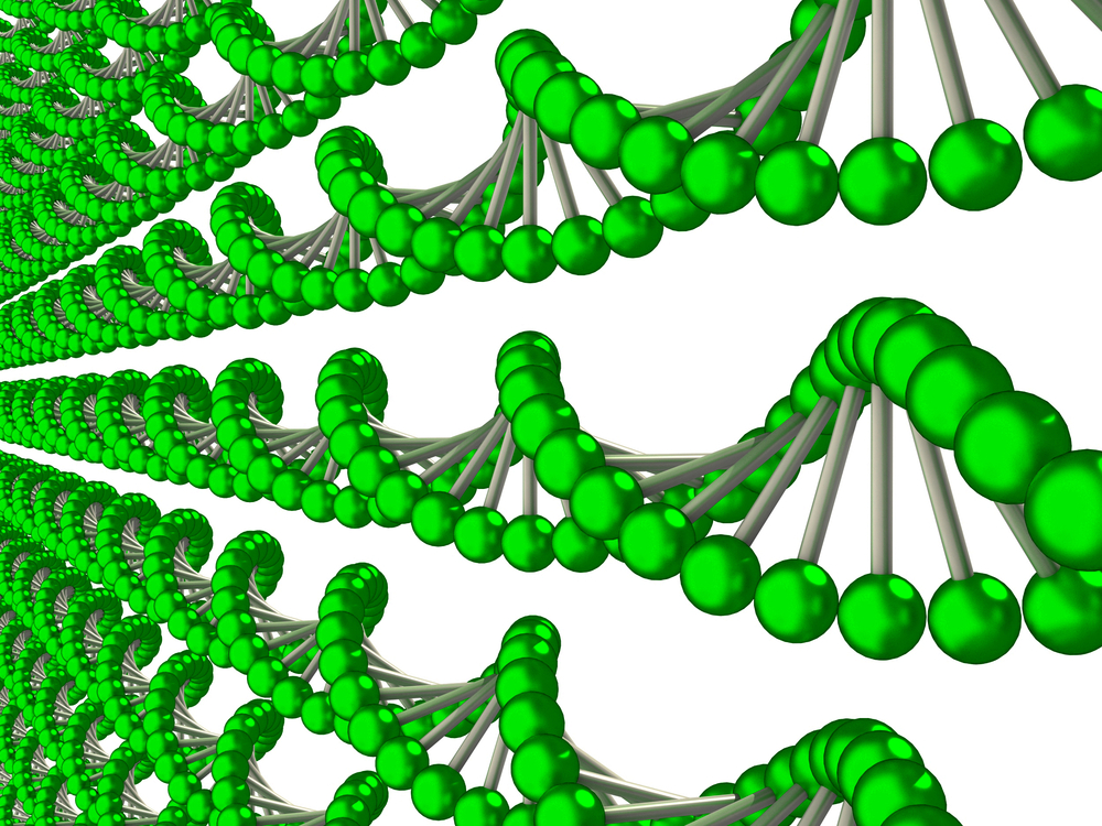 Зеленые строки фона генетического кода